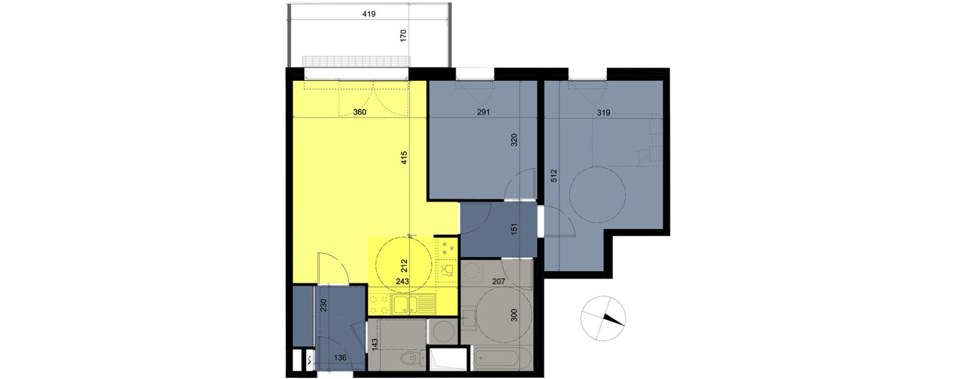 Appartement T3 de 63,12 m2 &agrave; &Eacute;vreux Centre