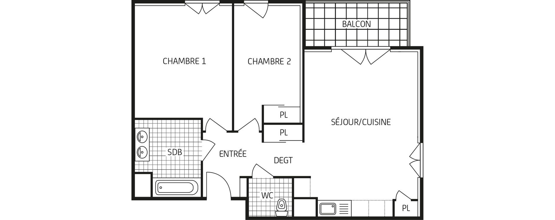 Appartement T2 de 43,54 m2 &agrave; Gaillon Centre