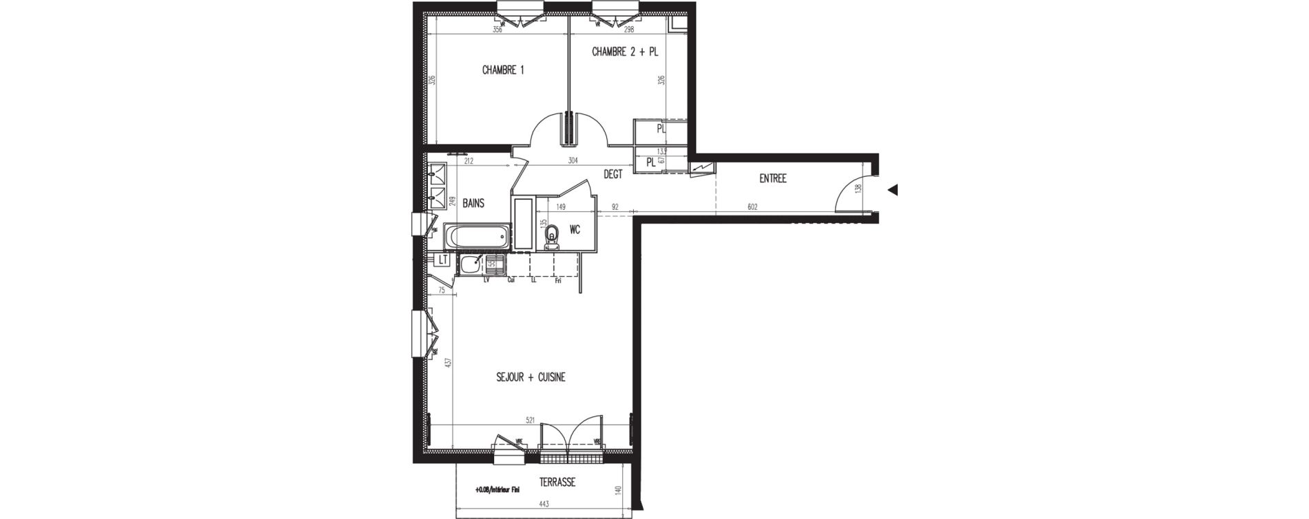 Appartement T3 de 67,76 m2 &agrave; Gaillon Centre