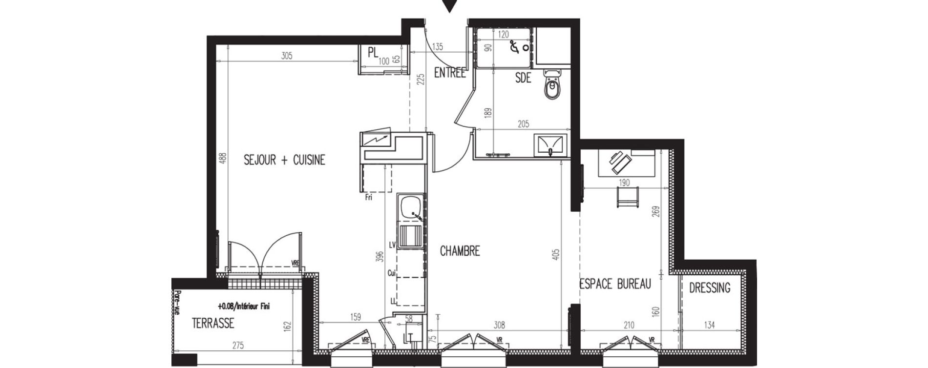 Appartement T2 de 55,76 m2 &agrave; Gaillon Centre