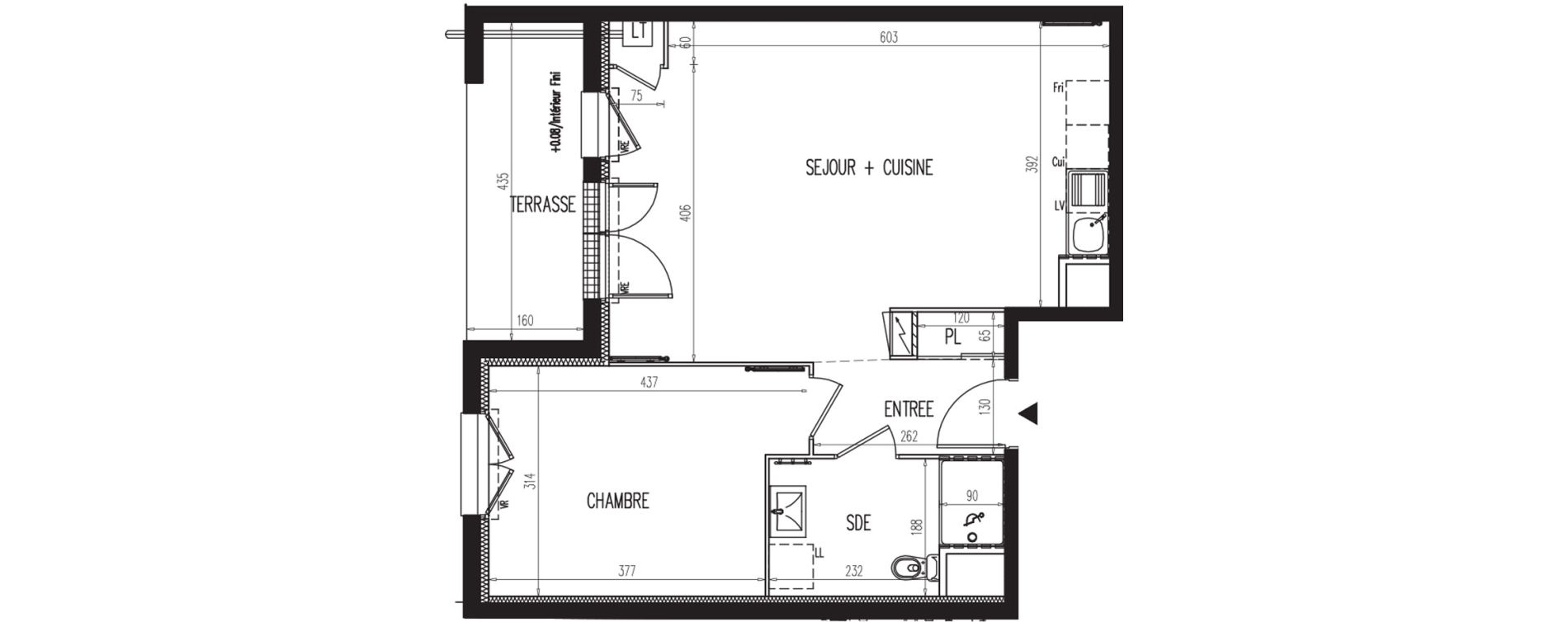 Appartement T2 de 51,20 m2 &agrave; Gaillon Centre