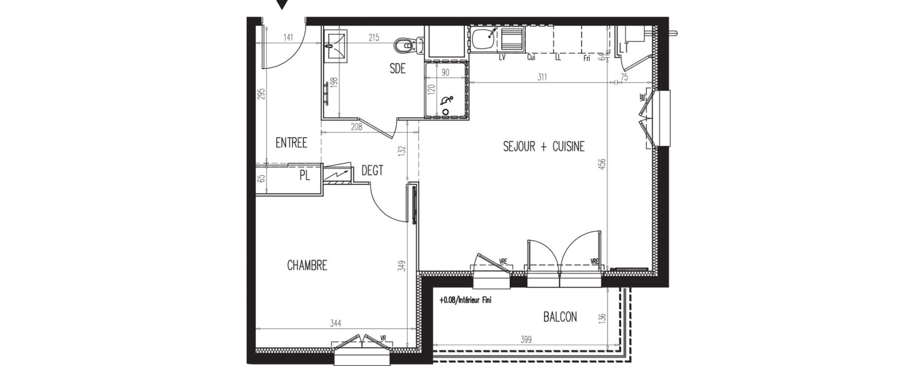 Appartement T2 de 48,47 m2 &agrave; Gaillon Centre