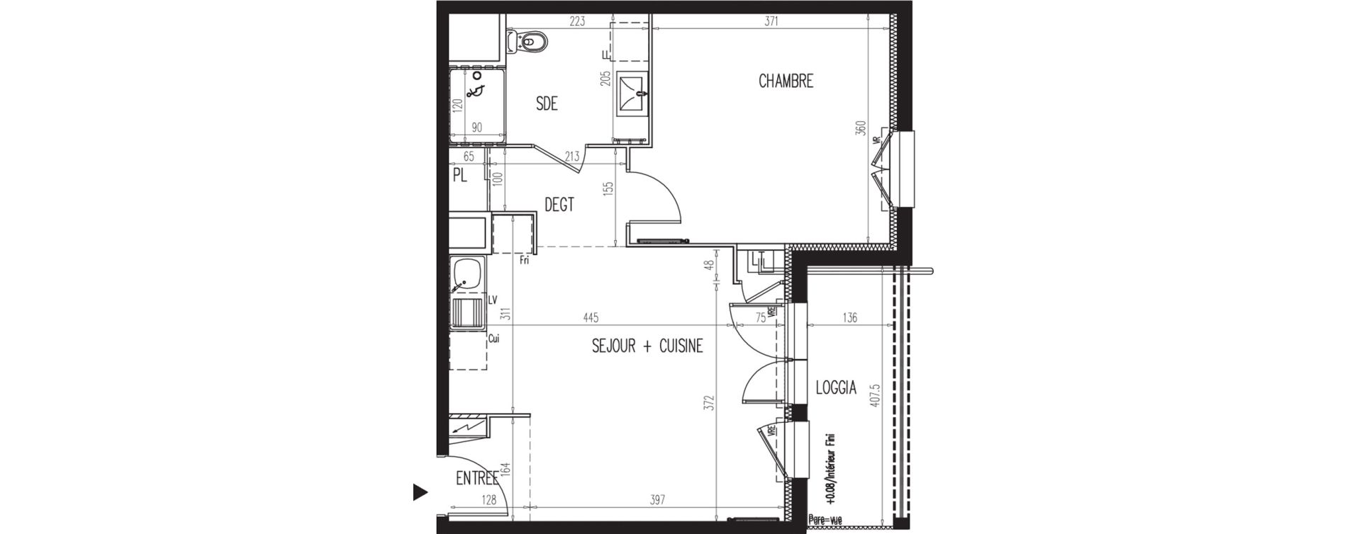 Appartement T2 de 45,52 m2 &agrave; Gaillon Centre