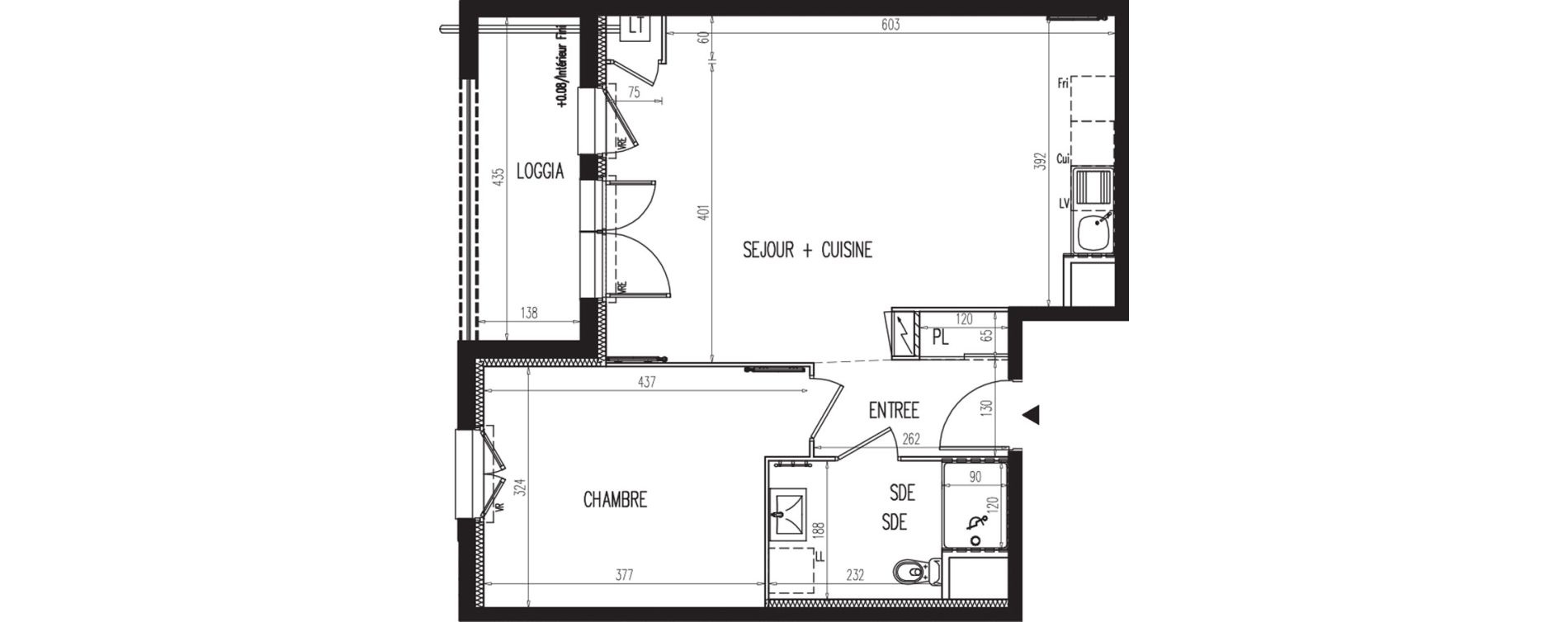 Appartement T2 de 51,54 m2 &agrave; Gaillon Centre
