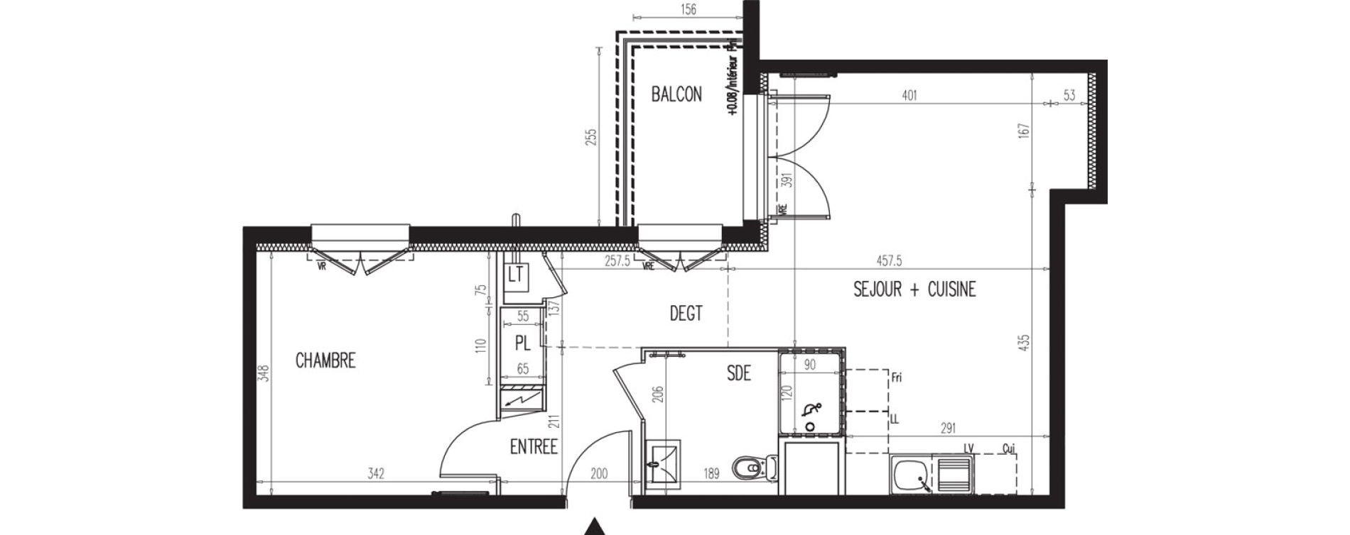 Appartement T2 de 48,63 m2 &agrave; Gaillon Centre