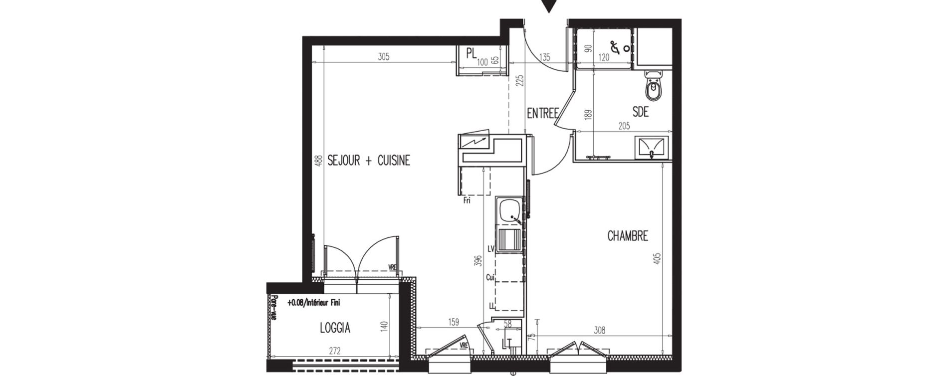 Appartement T2 de 44,79 m2 &agrave; Gaillon Centre