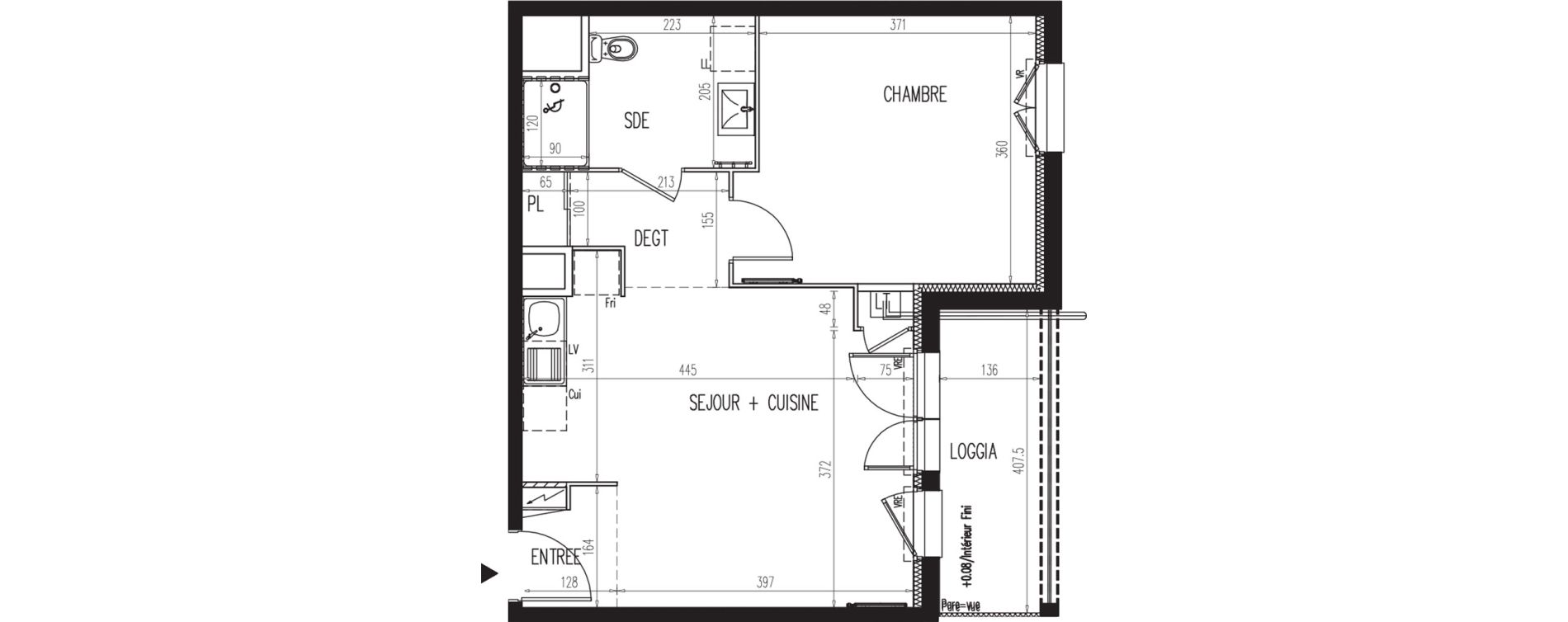 Appartement T2 de 45,52 m2 &agrave; Gaillon Centre