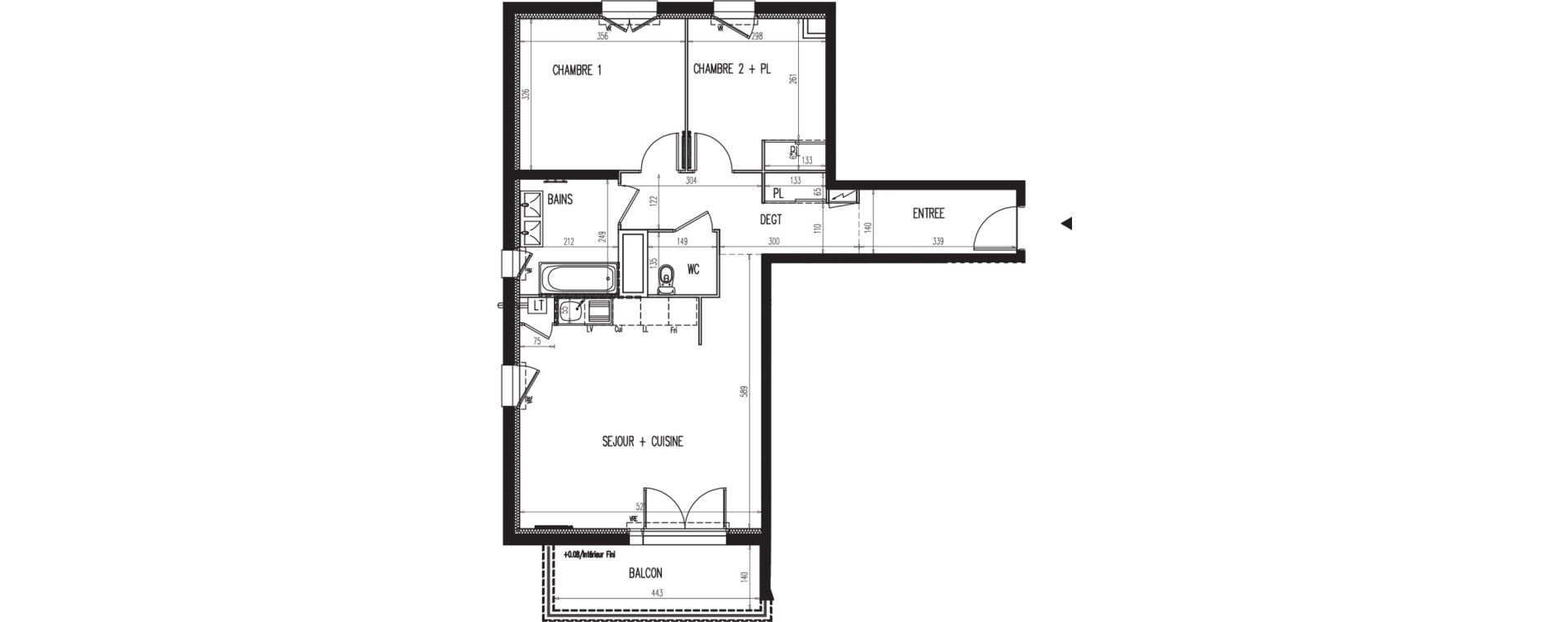 Appartement T3 de 67,08 m2 &agrave; Gaillon Centre