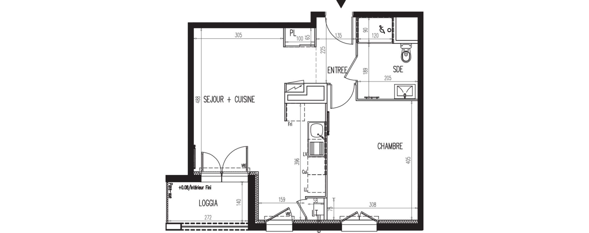 Appartement T2 de 44,79 m2 &agrave; Gaillon Centre