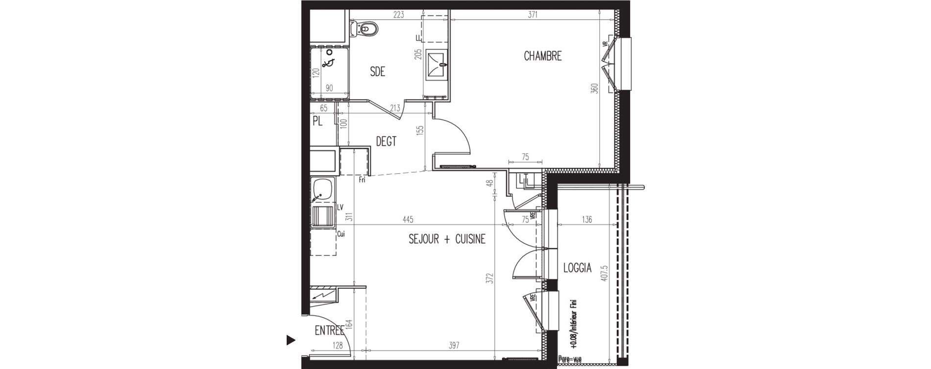 Appartement T2 de 45,51 m2 &agrave; Gaillon Centre