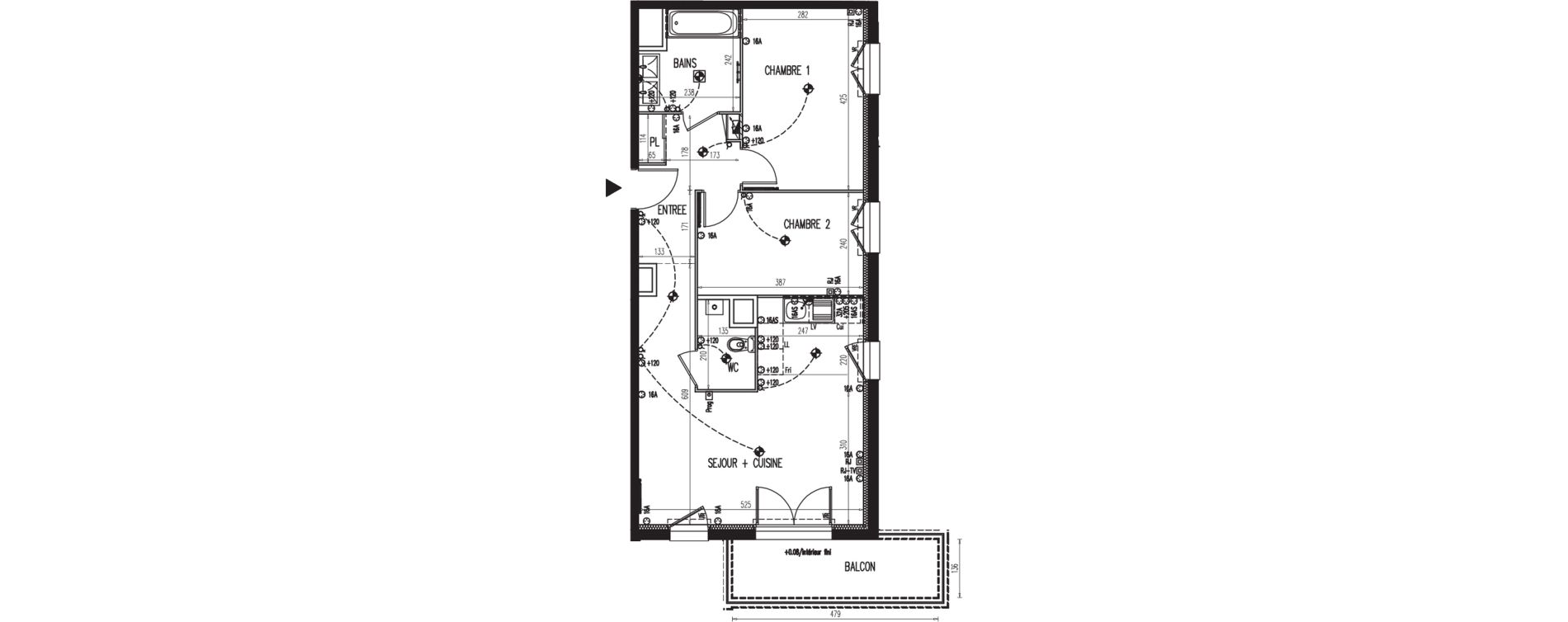 Appartement T3 de 60,44 m2 &agrave; Gaillon Centre