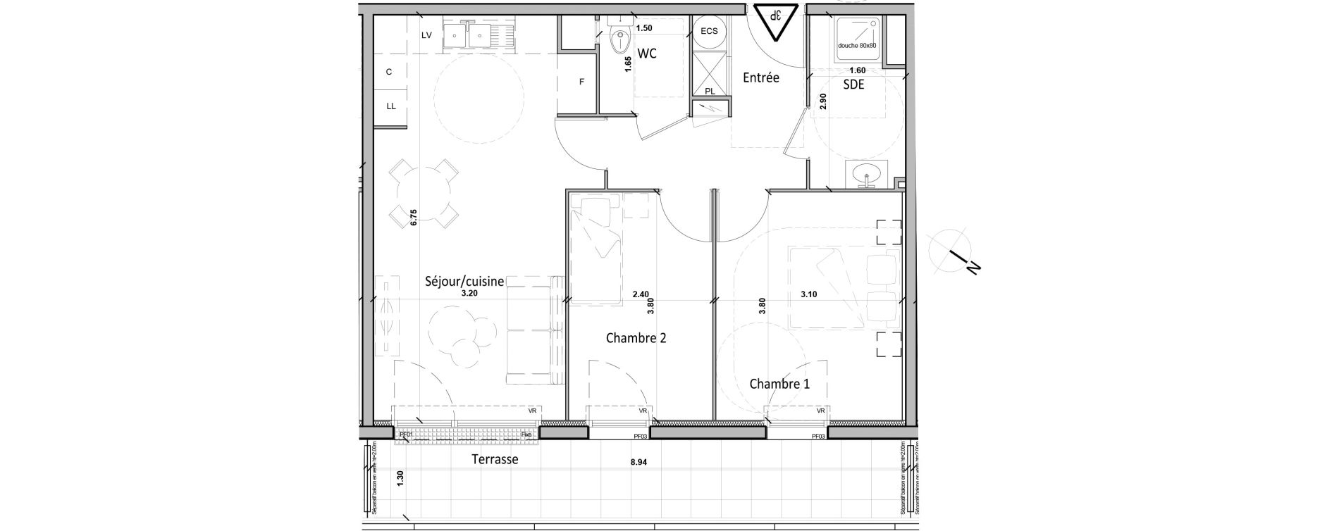 Appartement T3 de 56,40 m2 &agrave; Gisors Centre