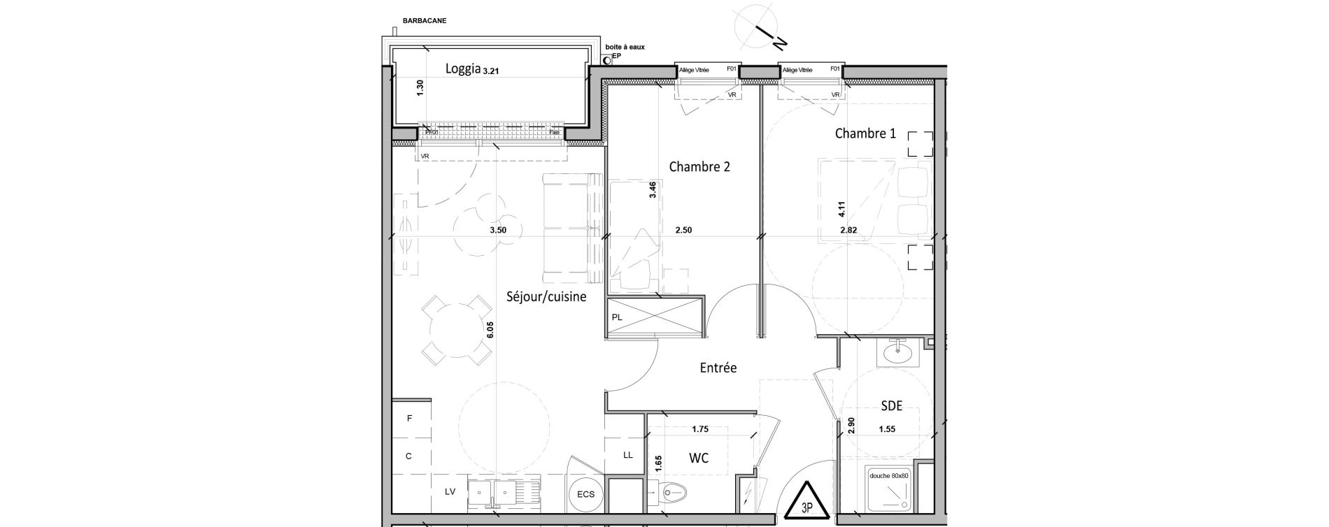 Appartement T3 de 56,50 m2 &agrave; Gisors Centre