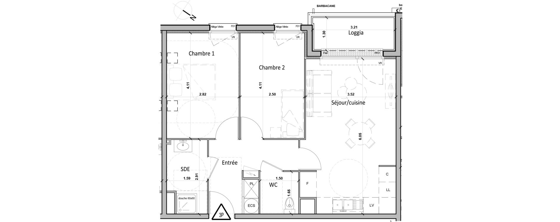 Appartement T3 de 56,30 m2 &agrave; Gisors Centre