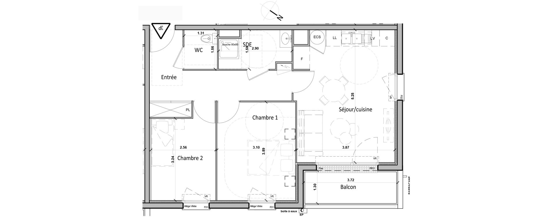 Appartement T3 de 56,60 m2 &agrave; Gisors Centre