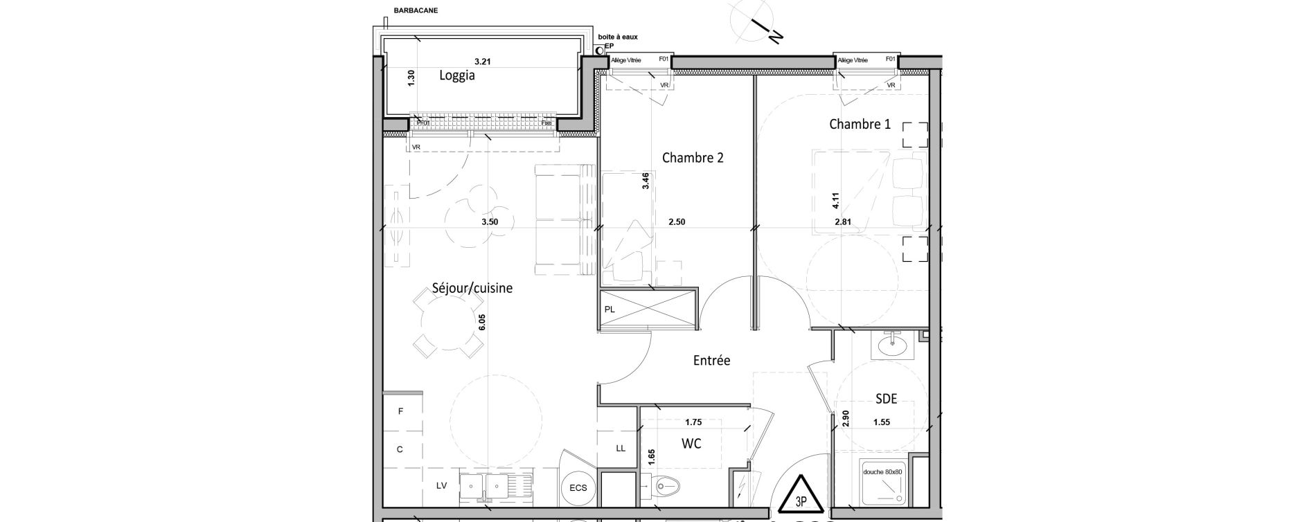 Appartement T3 de 56,50 m2 &agrave; Gisors Centre