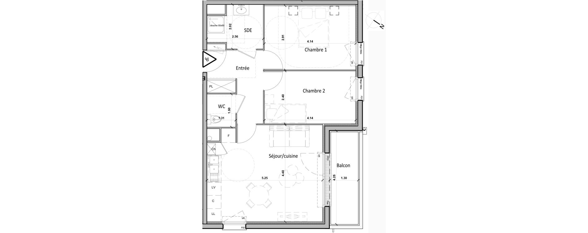 Appartement T3 de 56,80 m2 &agrave; Gisors Centre
