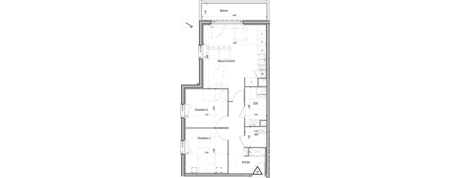 Appartement T3 de 60,00 m2 &agrave; Gisors Centre