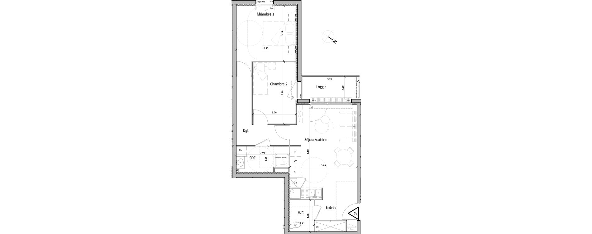 Appartement T3 de 58,00 m2 &agrave; Gisors Centre