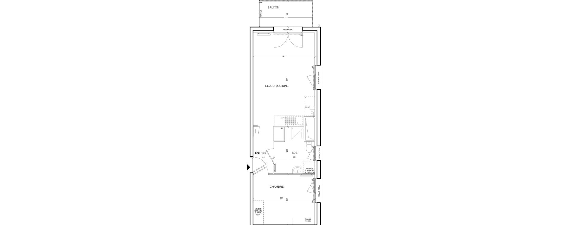 Appartement T2 de 43,55 m2 &agrave; Louviers Centre