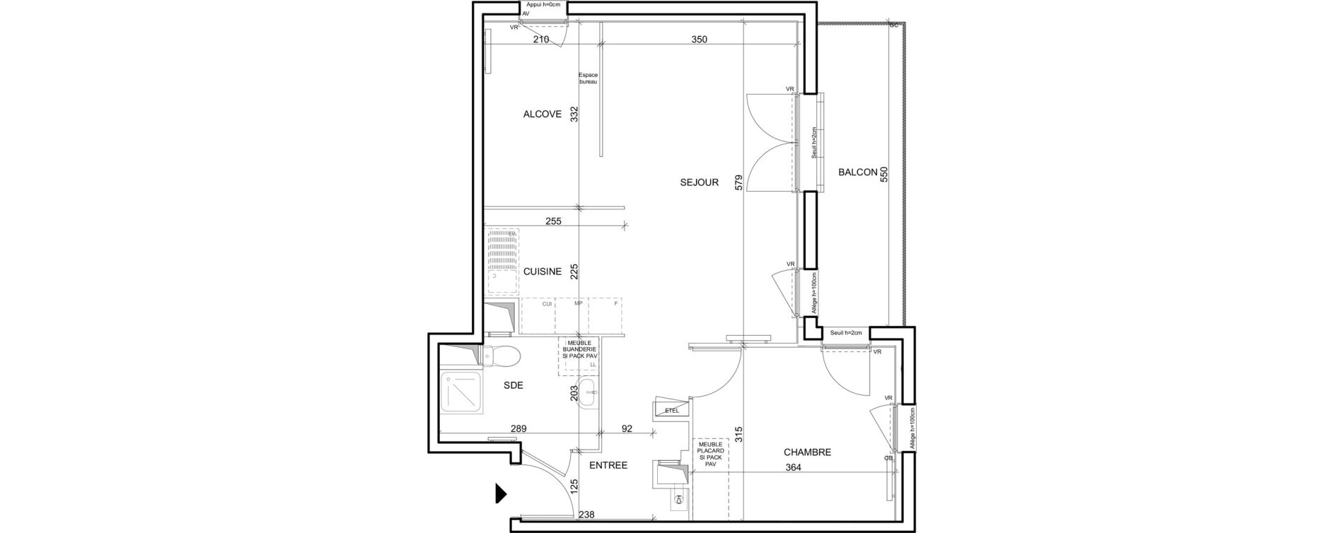 Appartement T2 de 54,63 m2 &agrave; Louviers Centre
