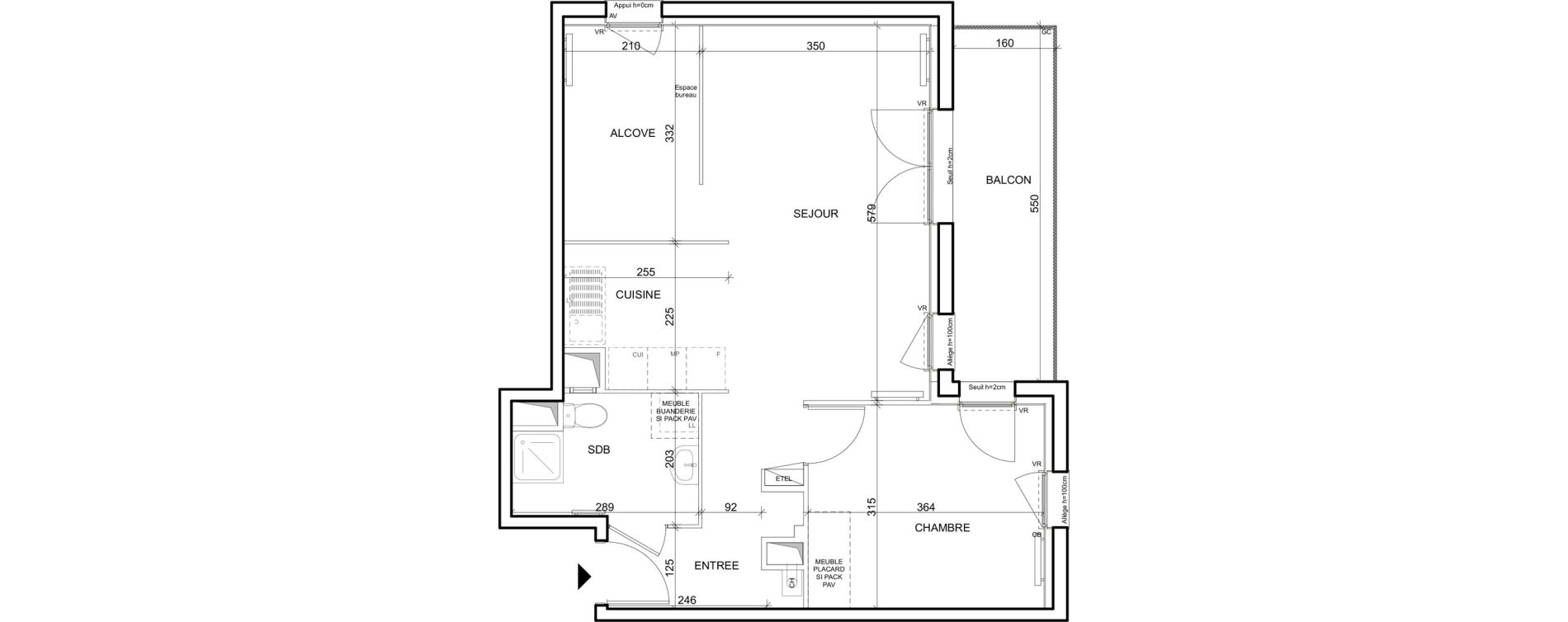 Appartement T2 de 54,67 m2 &agrave; Louviers Centre