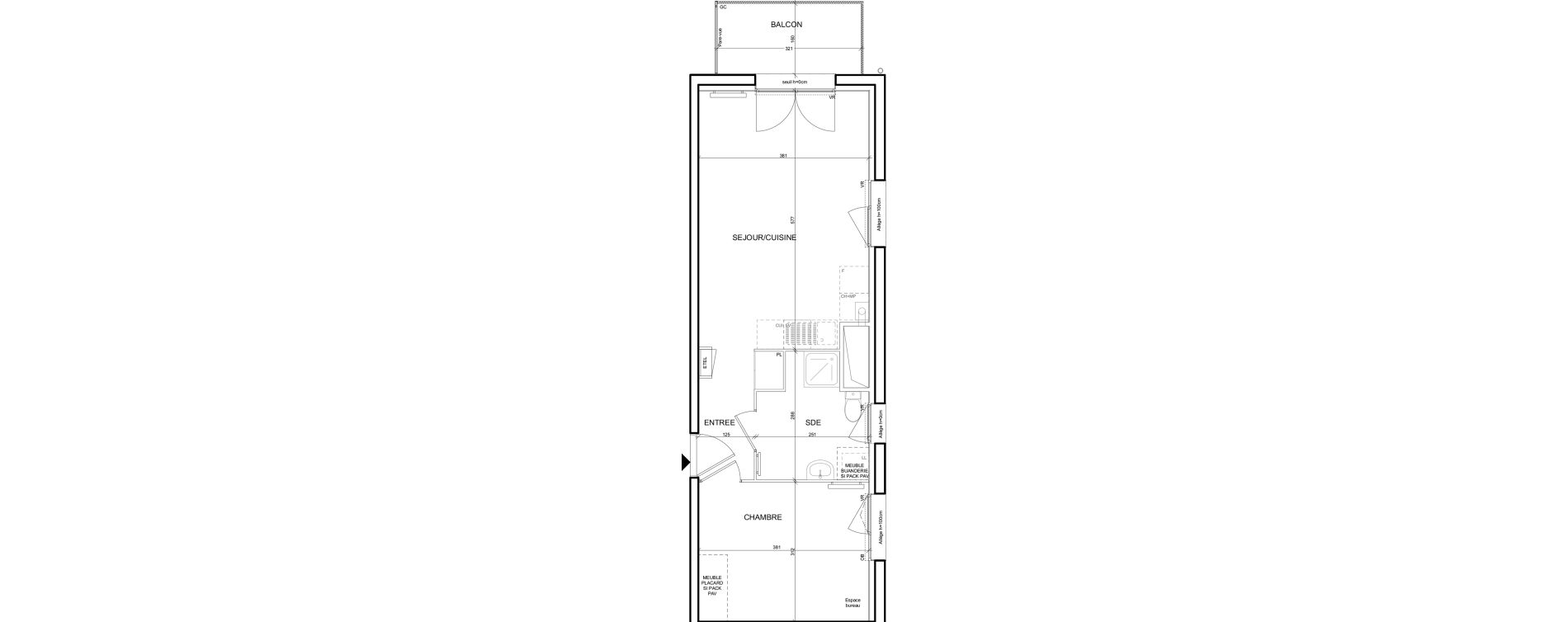 Appartement T2 de 43,56 m2 &agrave; Louviers Centre