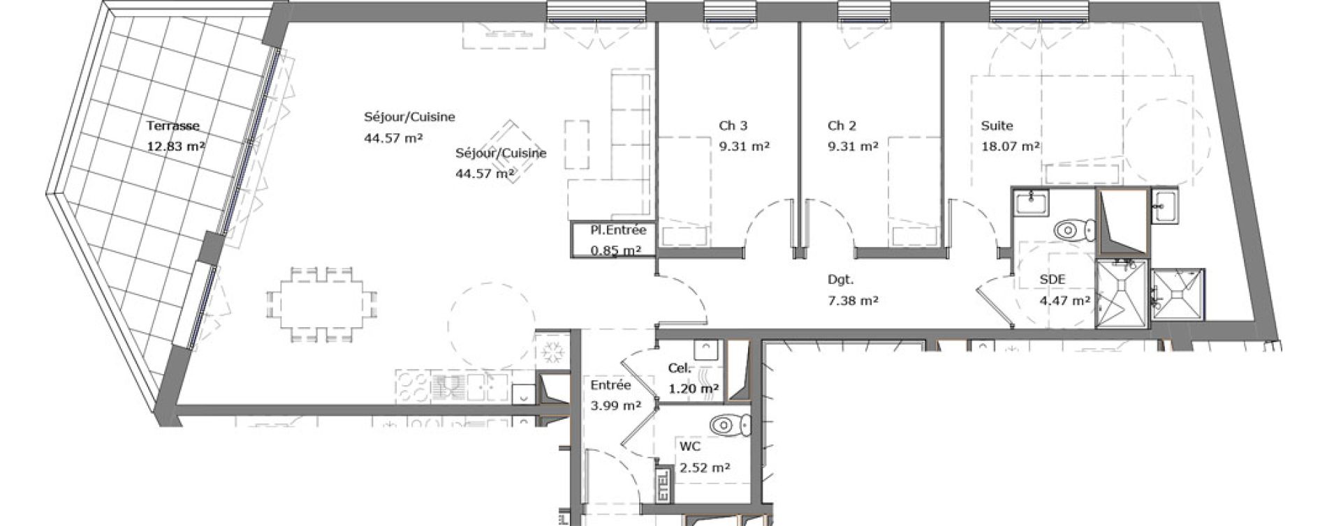 Appartement T4 de 101,67 m2 &agrave; Louviers Pampoule la ravine