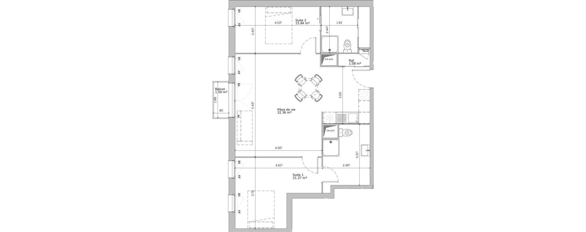 Appartement T3 de 71,85 m2 &agrave; Louviers Centre