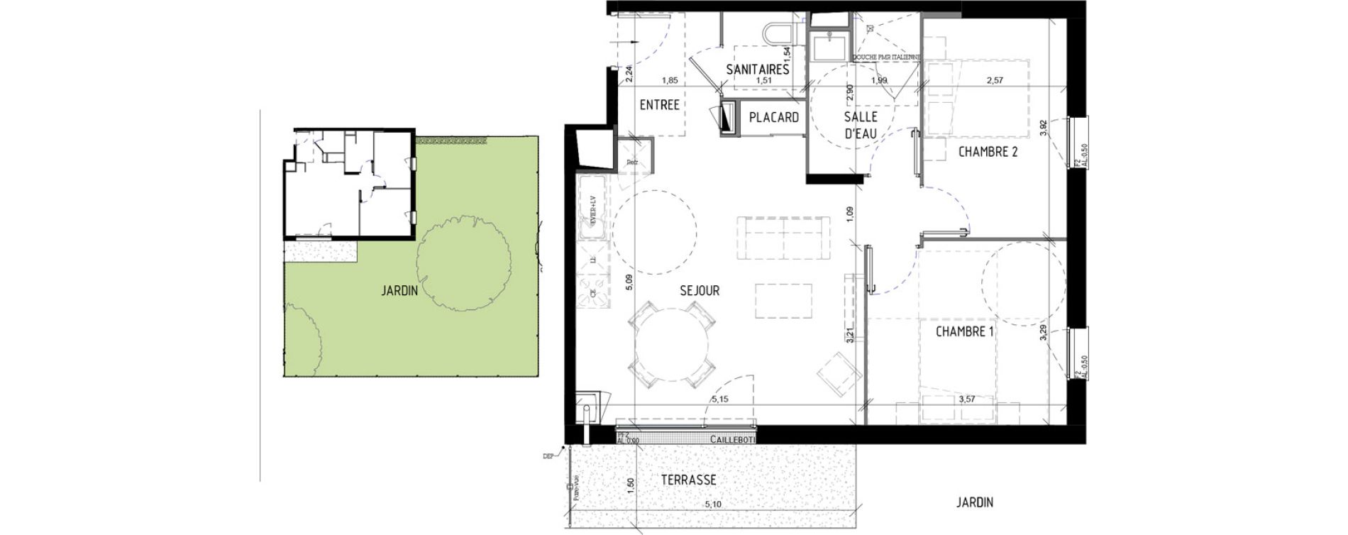 Appartement T3 de 60,50 m2 &agrave; Val-De-Reuil Centre