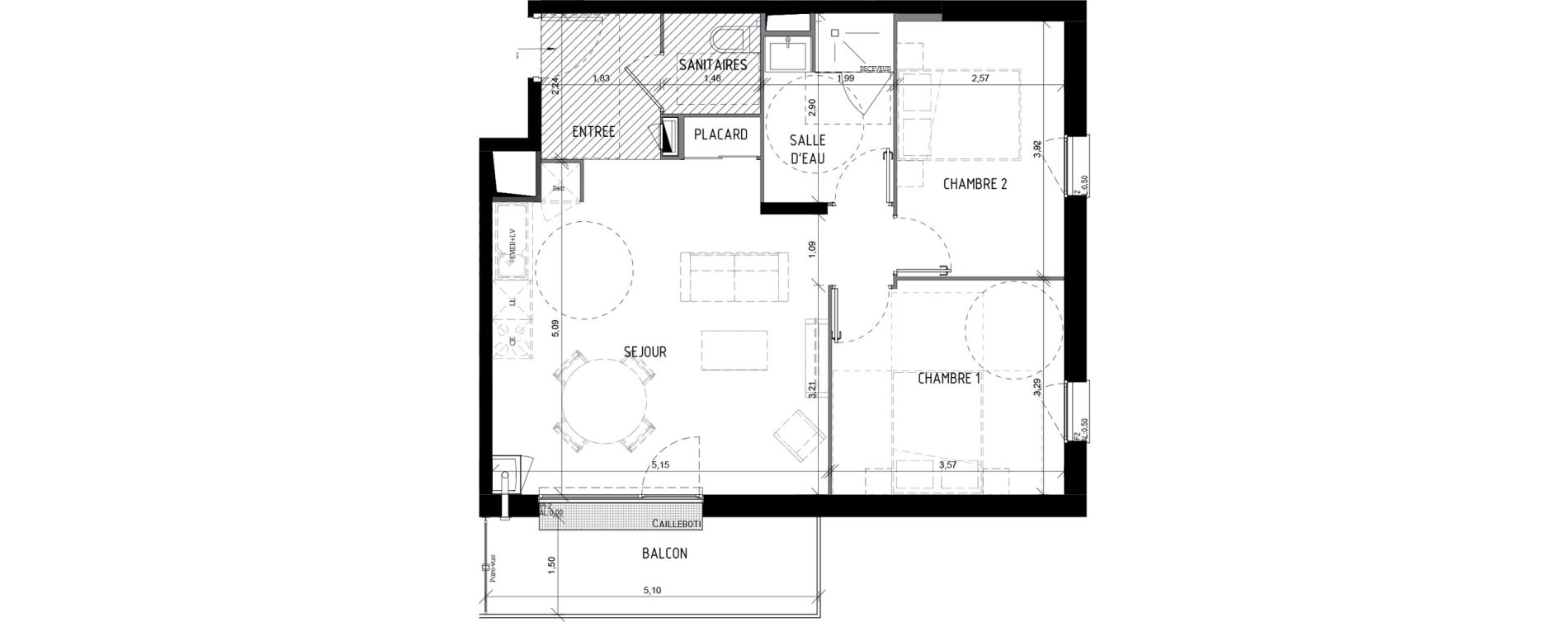 Appartement T3 de 60,50 m2 &agrave; Val-De-Reuil Centre