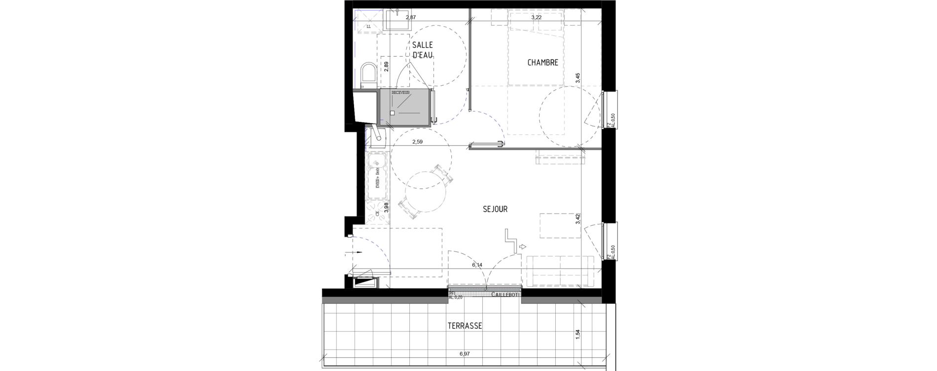 Appartement T2 de 40,45 m2 &agrave; Val-De-Reuil Centre