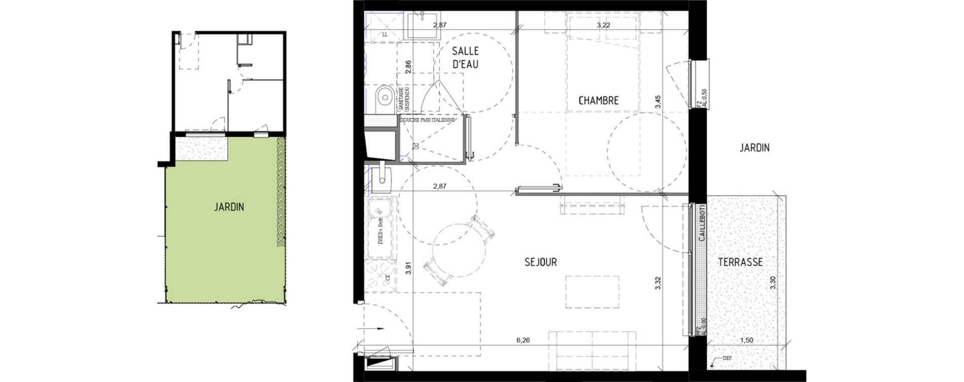 Appartement T2 de 40,54 m2 &agrave; Val-De-Reuil Centre