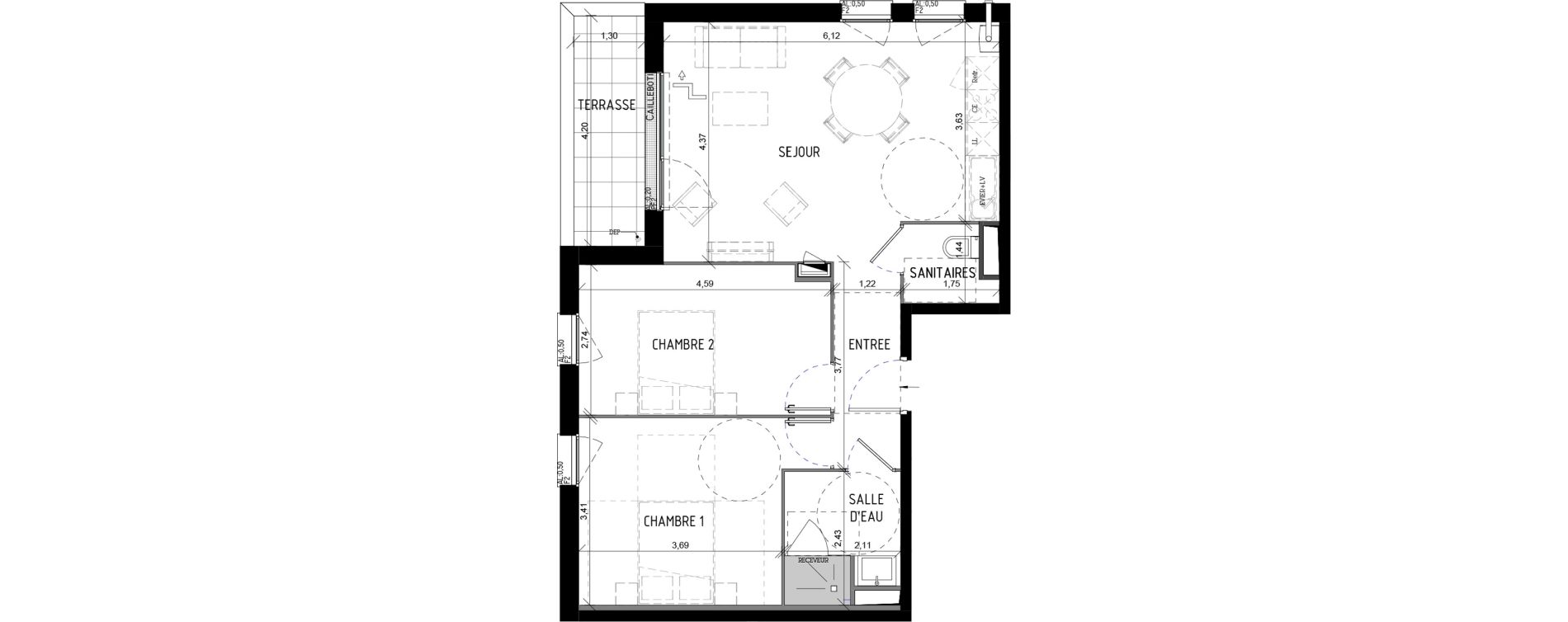 Appartement T3 de 62,71 m2 &agrave; Val-De-Reuil Centre