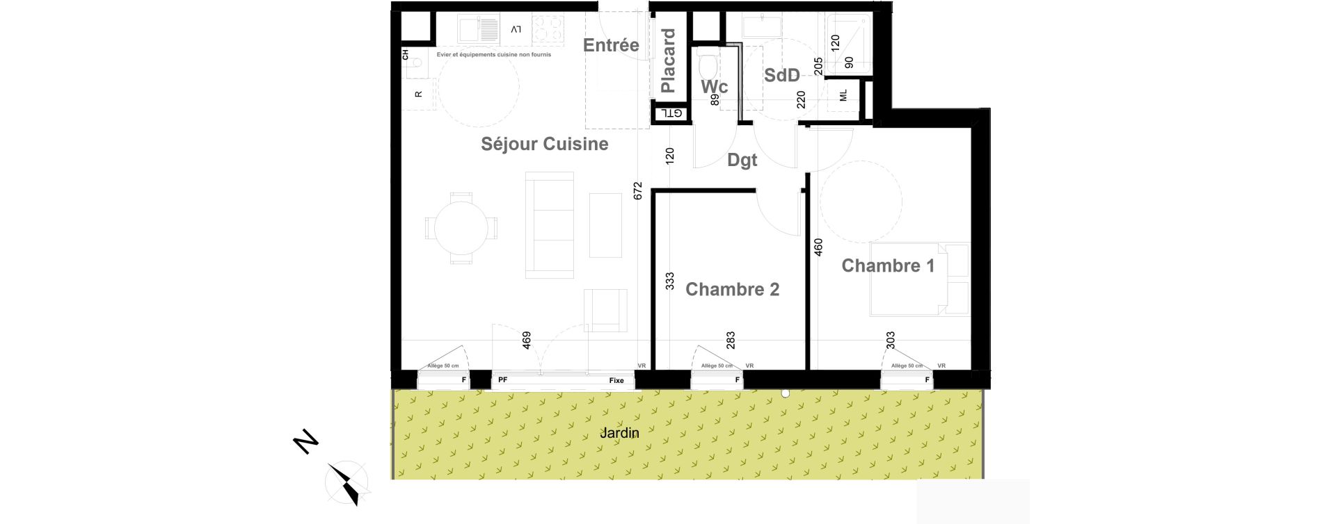 Appartement T3 de 65,00 m2 &agrave; Vernon Fieschi