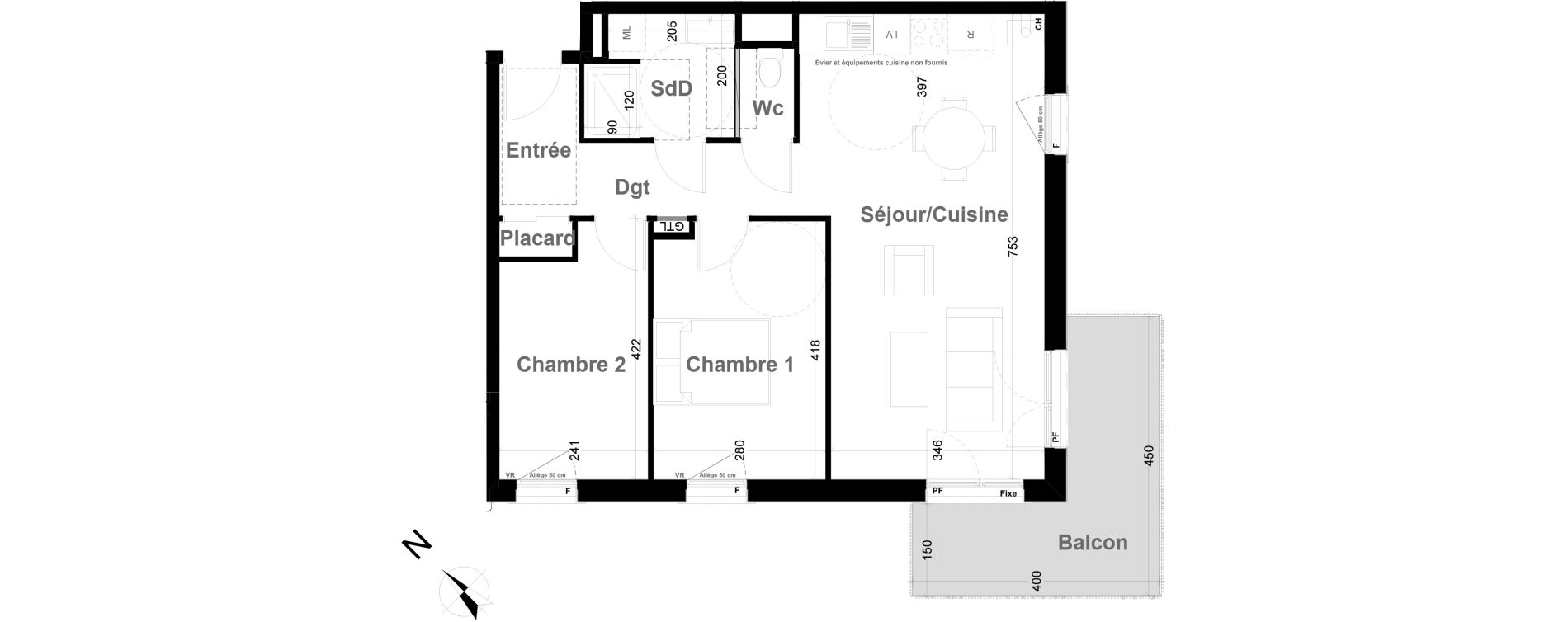 Appartement T3 de 62,47 m2 &agrave; Vernon Fieschi