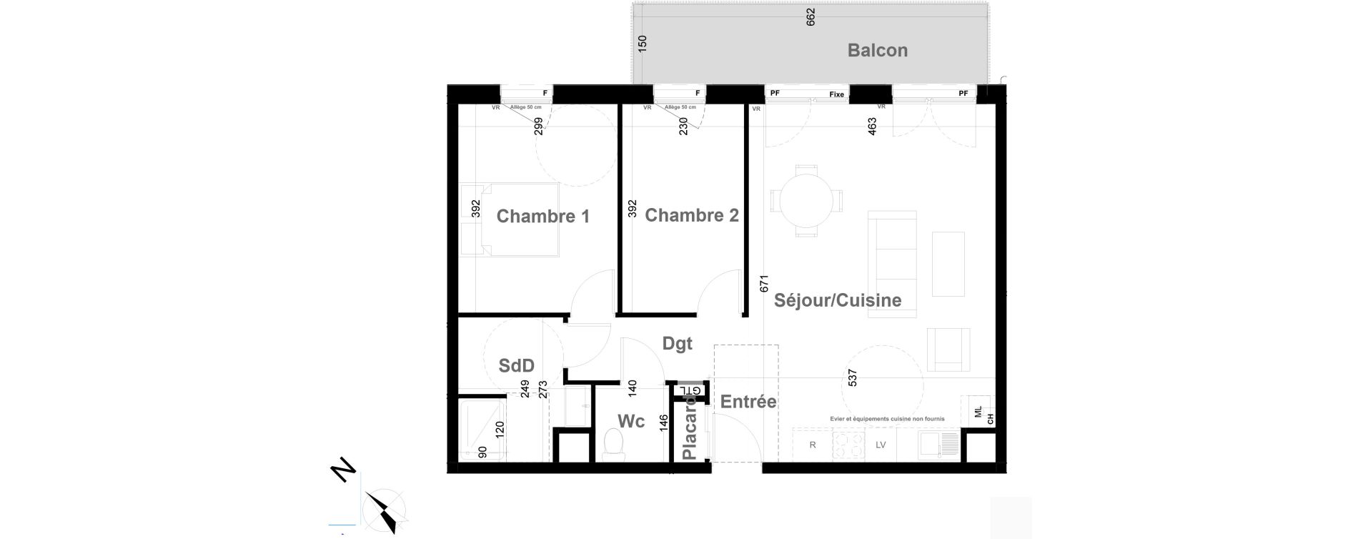 Appartement T3 de 65,03 m2 &agrave; Vernon Fieschi