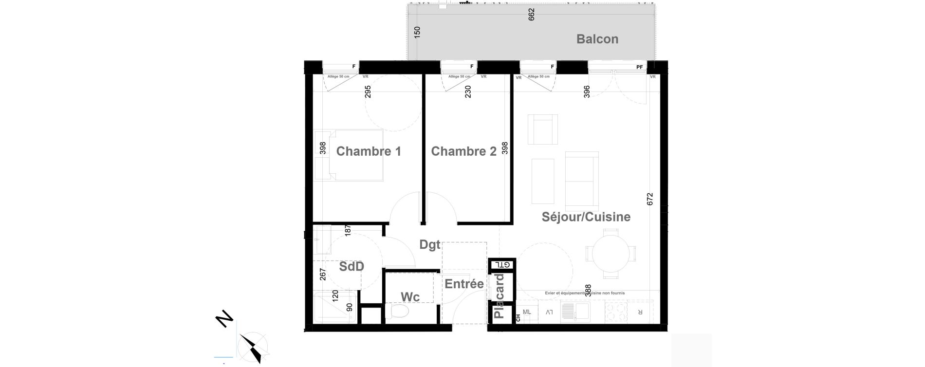 Appartement T3 de 60,28 m2 &agrave; Vernon Fieschi