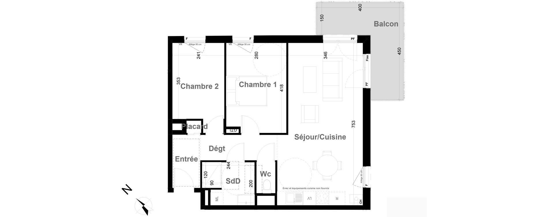 Appartement T3 de 62,02 m2 &agrave; Vernon Fieschi