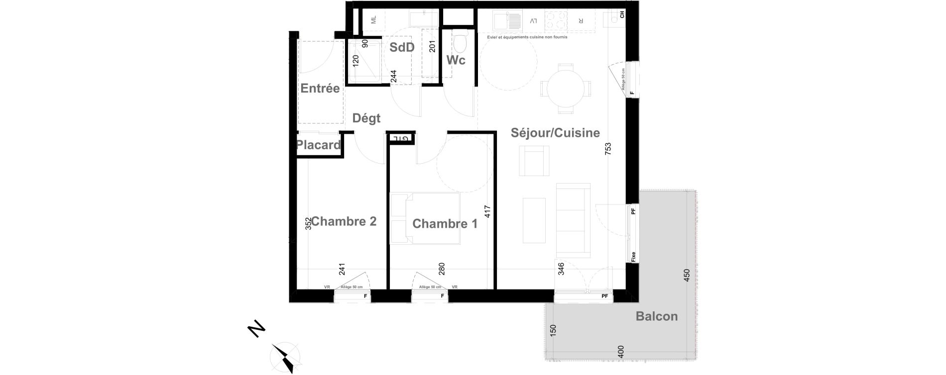 Appartement T3 de 62,47 m2 &agrave; Vernon Fieschi