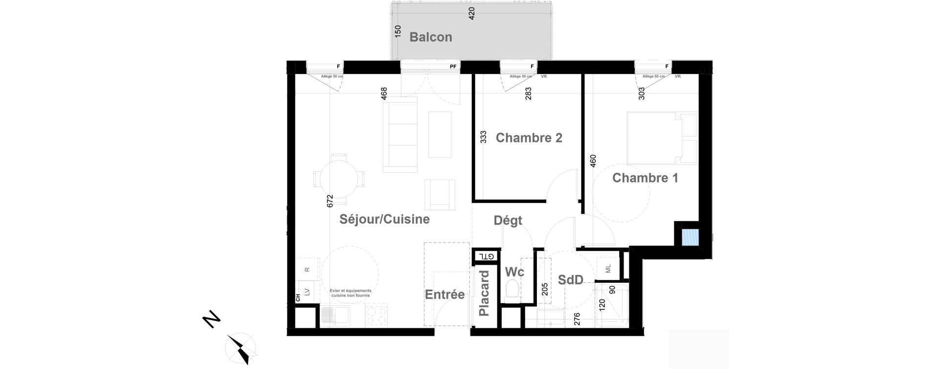 Appartement T3 de 64,57 m2 &agrave; Vernon Fieschi