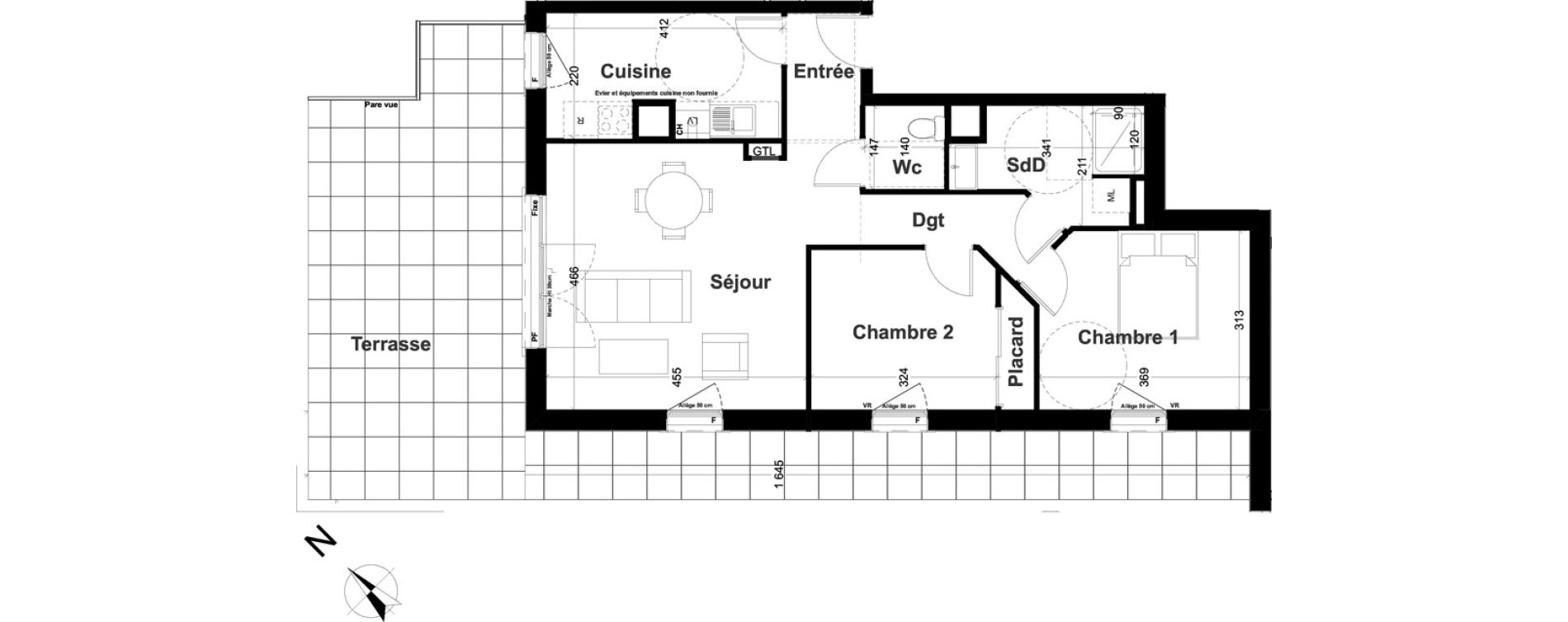 Appartement T3 de 66,78 m2 &agrave; Vernon Fieschi