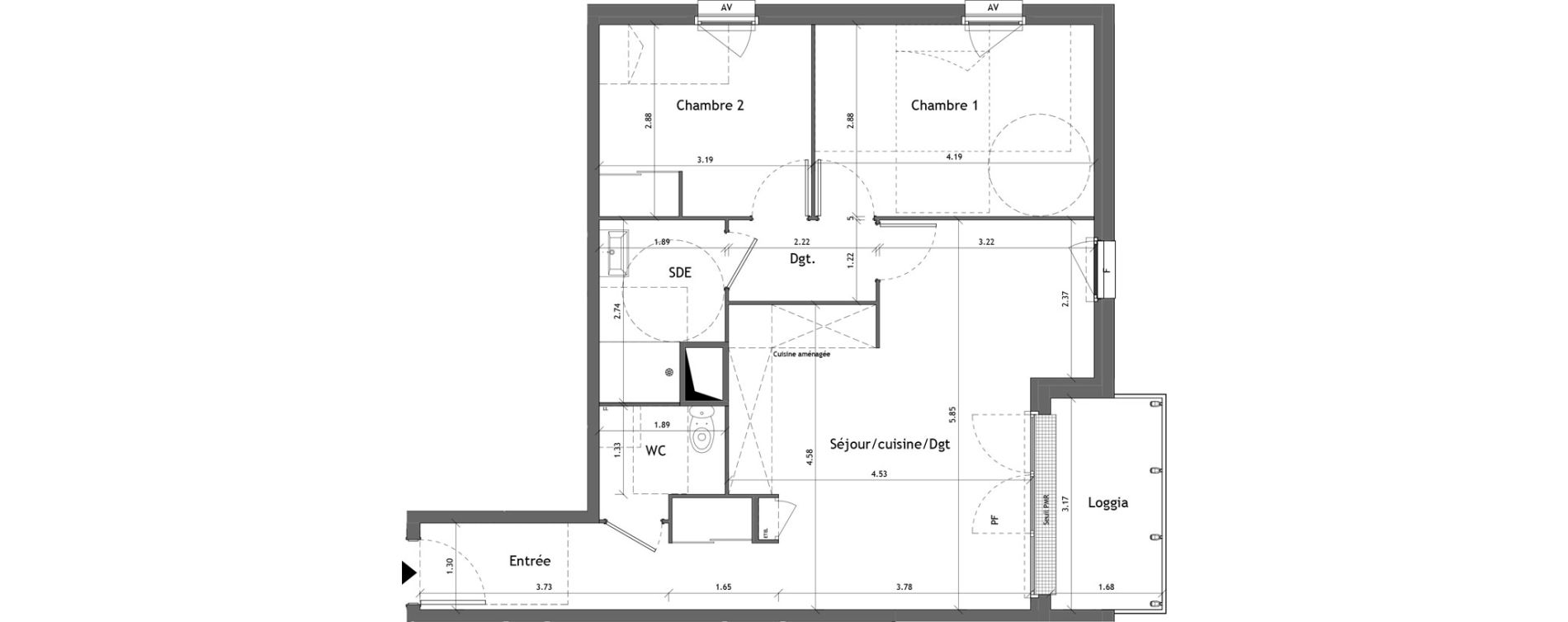 Appartement T3 de 63,25 m2 &agrave; Vernon Centre