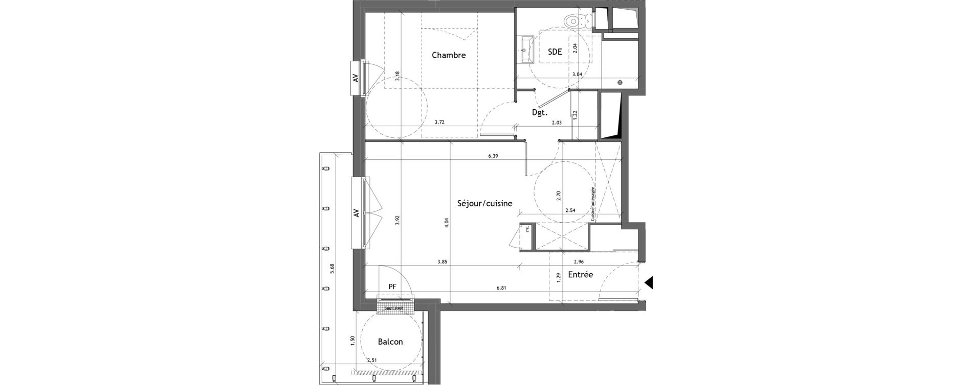 Appartement T2 de 45,58 m2 &agrave; Vernon Centre