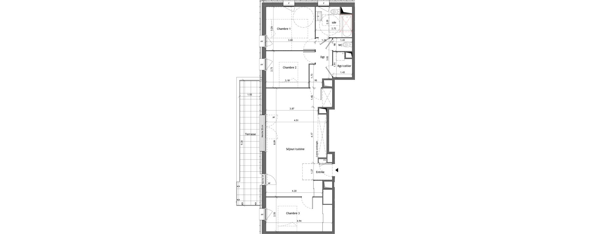 Appartement T4 de 84,41 m2 &agrave; Vernon Centre