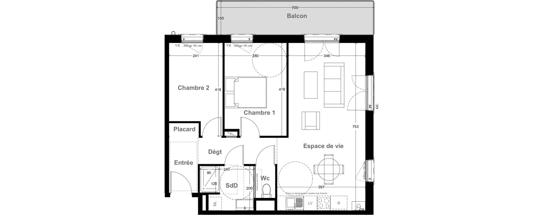 Appartement T3 de 62,46 m2 &agrave; Vernon Centre