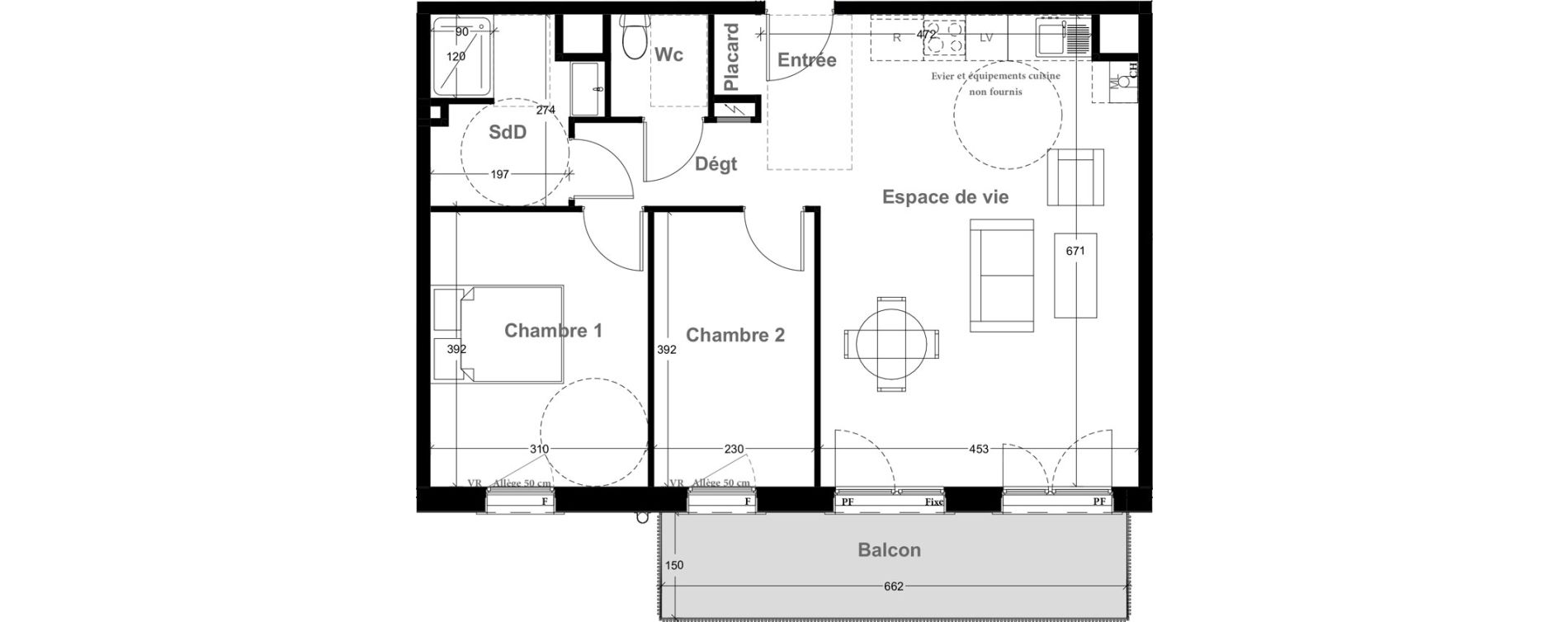 Appartement T3 de 65,02 m2 &agrave; Vernon Centre