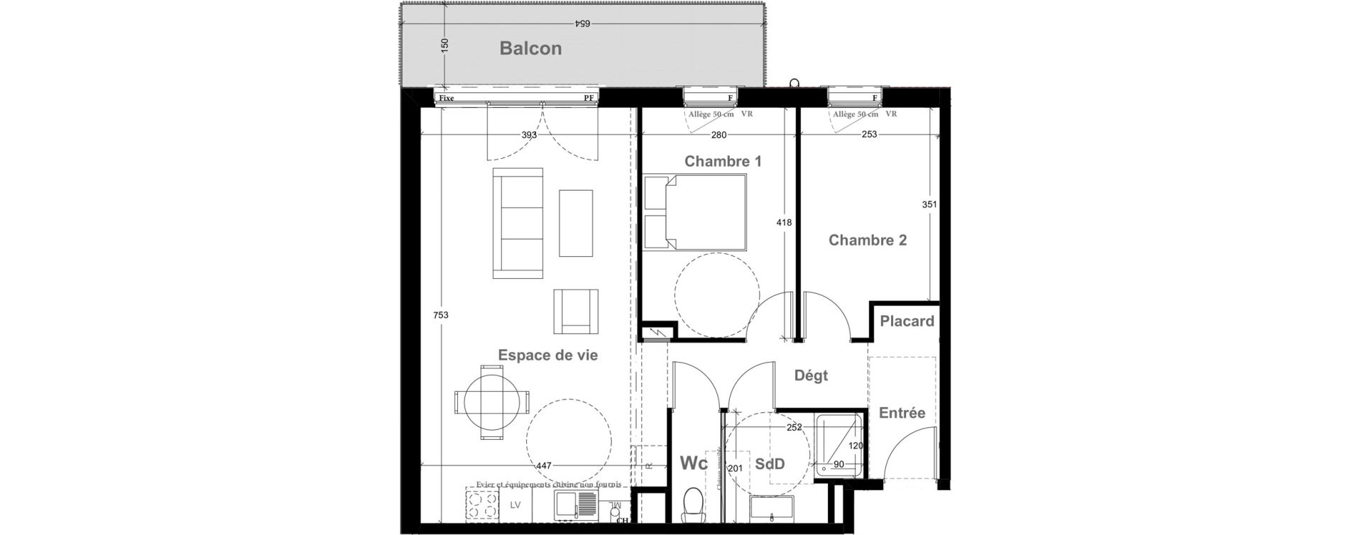 Appartement T3 de 66,76 m2 &agrave; Vernon Centre