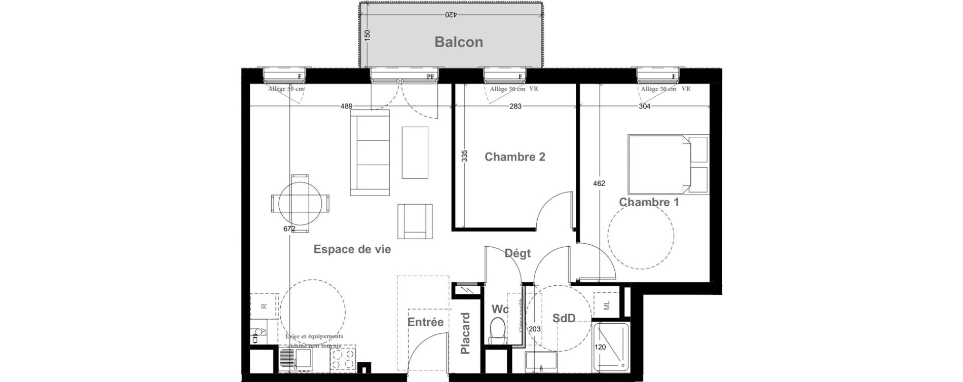 Appartement T3 de 65,15 m2 &agrave; Vernon Centre