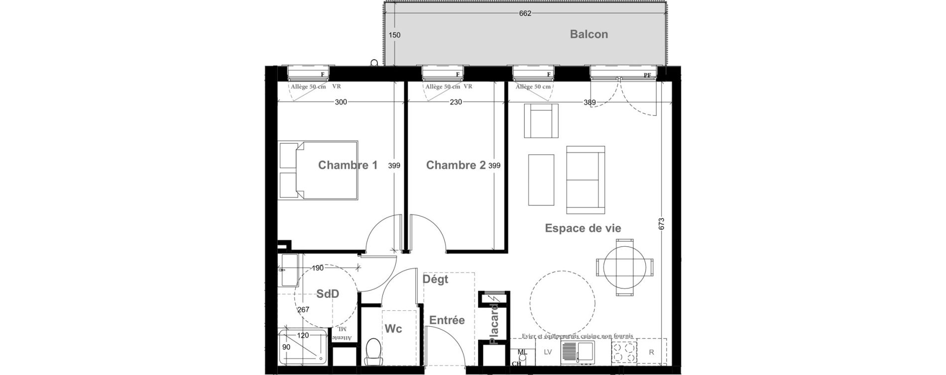 Appartement T3 de 60,20 m2 &agrave; Vernon Centre